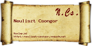 Neuliszt Csongor névjegykártya